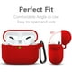 thumbnail image 2 of Funda protectora de silicona JAMW para Airpods Pro a prueba de golpes con mosquetón rojo, 2 of 5