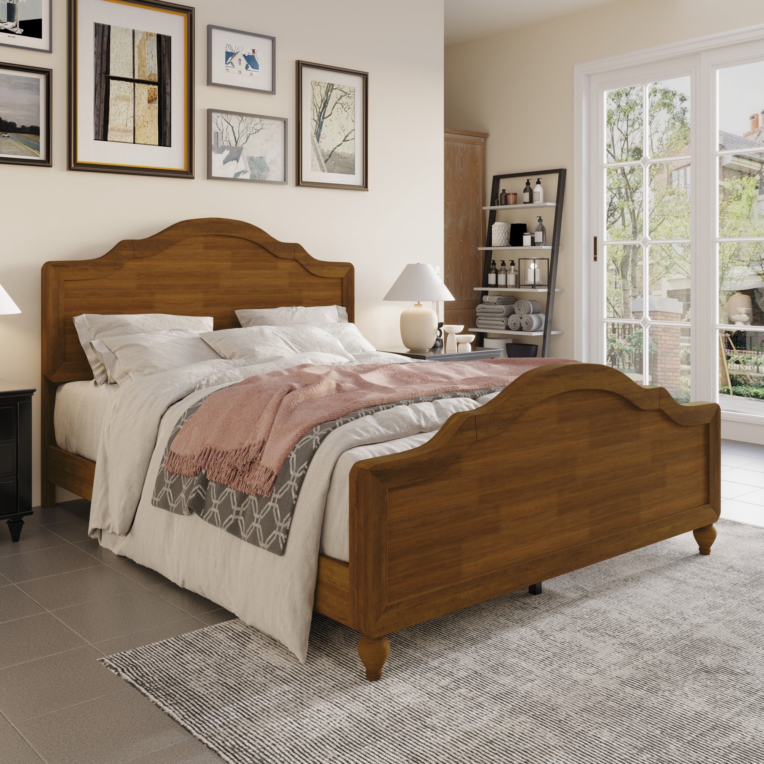 Home Design Hinton Queen Platform Bed, Brown