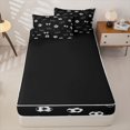 thumbnail image 4 of Homewish Black White Bow Football Zipper Twin Comforter Sets with Fitted Sheet and 2 Pillowcases for Girls, Princess Bow Zipper Bedding Set, Black Reversible, 4-Piece, 4 of 6