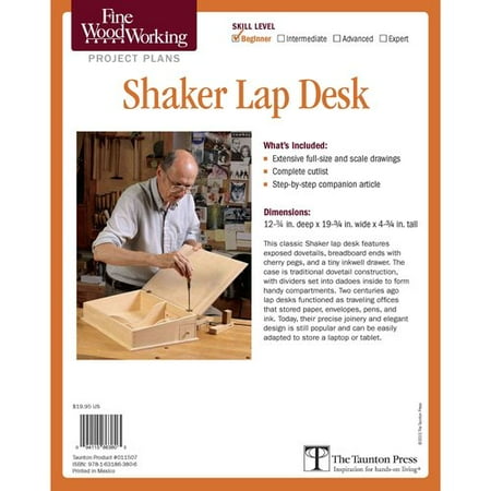 Fine Woodworking's Shaker Lap Desk Plan - Walmart.com