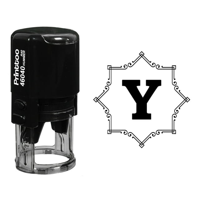 Printtoo Octagon Celtic Swirl Frame Y Alphabet Monogram Self Inking R-40 Rubber Stamp Office Stationary
