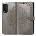 thumbnail image 2 of SaniMore for T-Mobile REVVL V+ 5G 6.8" Wallet Case with Embossed Mandala PU Leather Flip Protection Wrist Strap Credit Card Holder Kickstand Shockproof Case for T-Mobile REVVL V+ 5G, Gray, 2 of 6