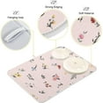 thumbnail image 4 of Meadow Flowers Dish Drying Mat for Kitchen Counter, Ultra Absorbent Reversible Microfiber Dishes Drying Rack Pad Heat-resistant Mats 18x24in, 4 of 7