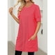 thumbnail image 4 of Blusas tipo túnica KISSMODA Summer para mujer con bolsillos de manga corta, 4 of 6