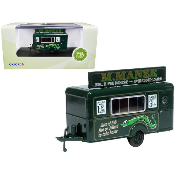 Mobile Food Trailer "M. Manze Eel and Pie House - Peckham" 1/87 (HO) Scale Diecast Model by Oxford Diecast