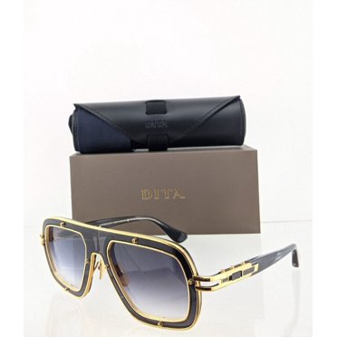 Occhiali Da Sole DITA LXN-EVO DT DTS403-WTI-GLD-57, Blu Opaco/Metallo Oro, Lenti Gialle