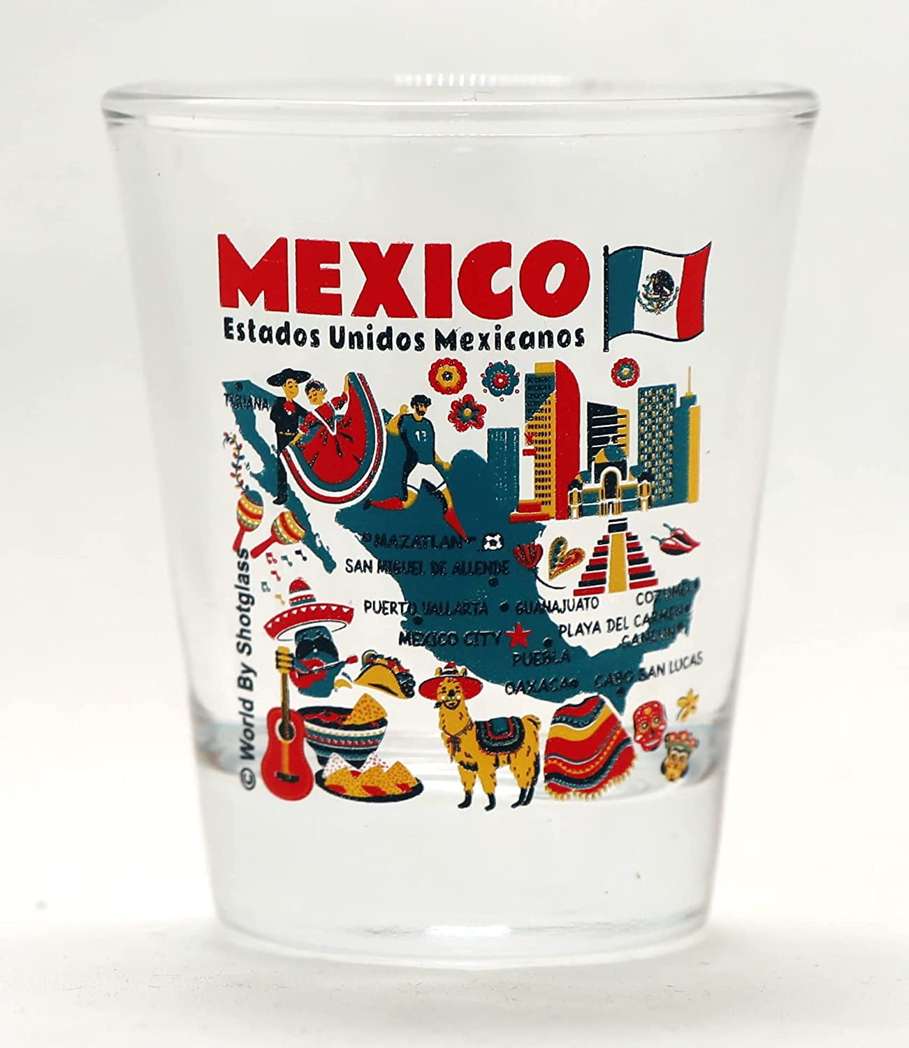 Antalya Turkey Landmarks Shot Glass - Souvenir Collectible With Icons Collage, 2.25" Tall