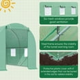 thumbnail image 6 of 15' x 7' x 7' Walk-in Tunnel Hoop Greenhouse, Green House for Outside with PE Cover, Steel Frame, Roll-Up Zipper Door & Windows for Flowers, Vegetables, Tropical Plants, Green, 6 of 7