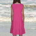 thumbnail image 4 of fartey Casual Dress for Women Summer Solid Scoop Neck Tiered Loose Tank Dresses Sleeveless A-Line Comfy Midi Beach Dress, 4 of 7