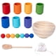thumbnail image 4 of Bolas en tazas,Juego de clasificador de madera de juguete Montessori de bolas en tazas,Clasificación y conteo de colores Aprendizaje preescolar,Juguetes de educación temprana de entrenamiento, 4 of 7