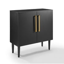 Crosley Furniture Everett Wood Accent Cabinet in Matte Black