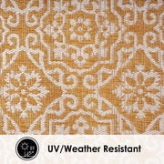Nicole Miller New York Patio Country Danica Transitional Geometric Indoor/Outdoor Area Rug, Yellow/White, 7'9x10'2