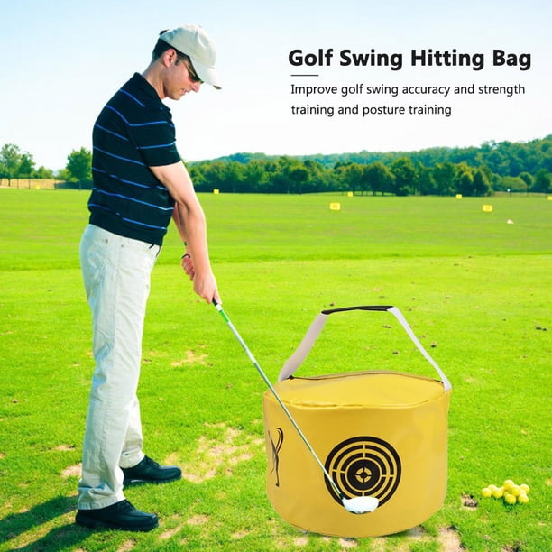 Swing Trainer Golpear Ejercicio Paquete Golf Impact Power Smash Bag (Amarillo)