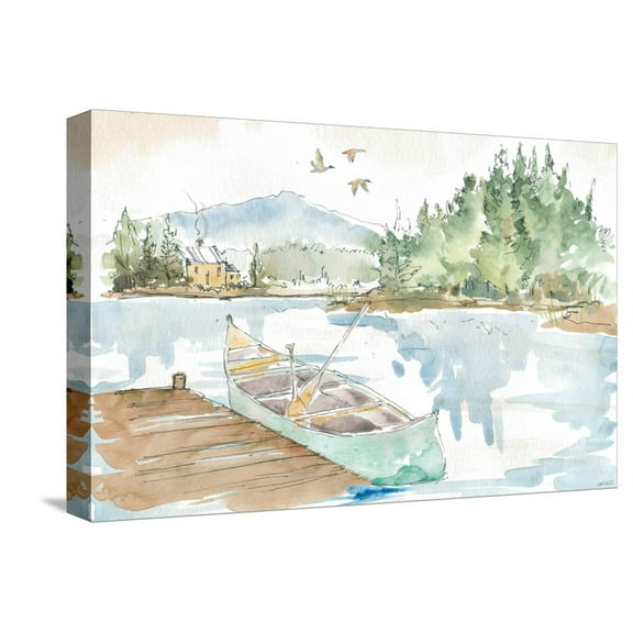 Art.com Lakehouse I Stretched Canvas Print Wall Art by Anne Tavoletti, 18" x 12"