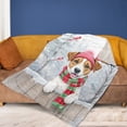 thumbnail image 4 of Playful Jack Russell Terrier Welcomes Winter Snowy Day with Cardinal Bird Cozy Fleece Blanket Parson Jack Dog Lover Warm Soft Throw Blanket - 2017, 4 of 5