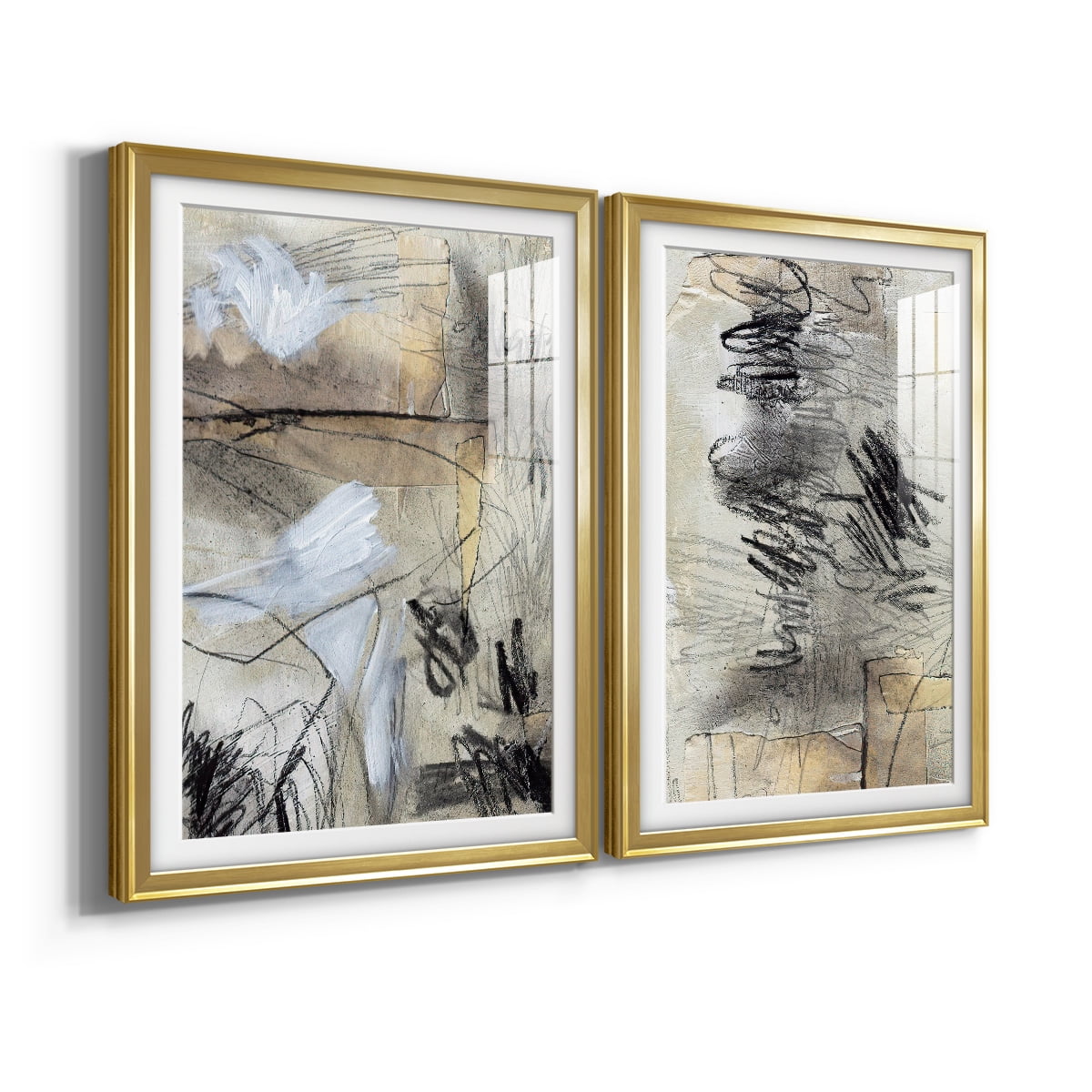 Wexford Home Masked Notes I Premium Framed Print, 26.5" x 36.5" - Ready to Hang, Gold (Set of 2)
