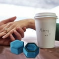 thumbnail image 4 of QIQUWOHUL Gorgeous Antique Jewelry Ring Box Velvet Ring Box Hexagon Single Ring Box Premium Vintage Double Ring Holder For Proposal Engagement Wedding Photoshoots, 4 of 6