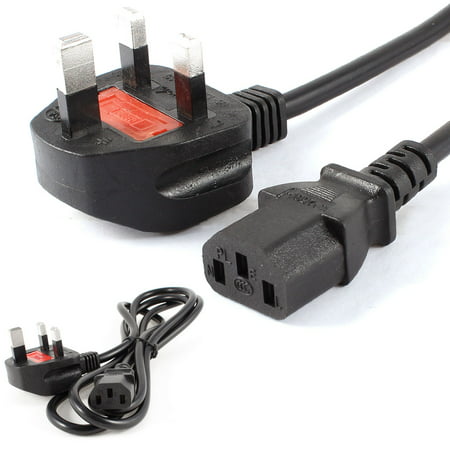 13A AC 250V UK Plug to IEC320 C13 Adapter PC Computer Power Cable Line 6ft 1.8M