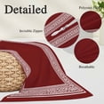 thumbnail image 3 of Red Geometric Small Pillow Covers, Country Farm Traditional Chinese Tile Soft Breathable Throw Pillow Cases with Invisible Zipper, Decorative Pillowcase Pillows Protectors for Sofa Bed Chair 12"x20", 3 of 9