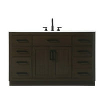 Elegant Kitchen and Bath Alden 54 Inch Single Bathroom Vanity In Mocha Brown