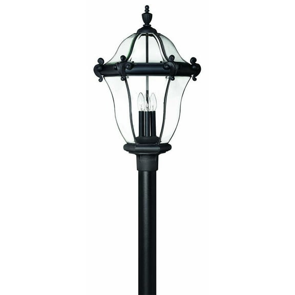 3 Light Extra Large Outdoor Post or Pier Mount Lantern Traditional-Glam Style 17 inch Wide By 26.25 inch High-Museum Black Finish Bailey Street Home