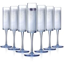 16 Pack Ribbed Acrylic Champagne Flutes, 5.5 Oz Unbreakable Goblet Glasses Reusable Champagne Toasting Cups - Modern & Elegant for Wedding Party Anniversary Christmas Birthday