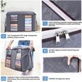 thumbnail image 4 of Black 1Pc Closet Clothes Storage Bags Large Capacity Storage Organizers With Reinforced Handle, Stainless Steel Zipper, 3 Layer Fabric For Comforters, Blankets Clothing, 4 of 8