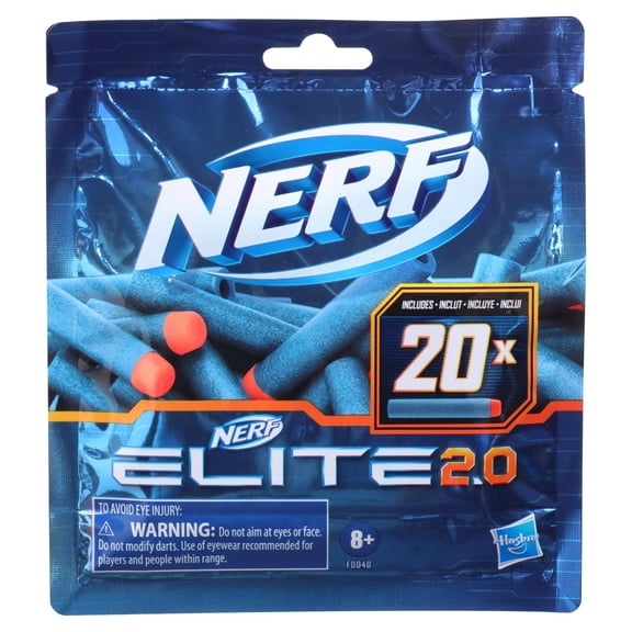 Nerf Elite 2.0 Dart Refill, 20 Darts, Compatible With All Nerf Blasters that Use Elite Darts, Indoor and Outdoor