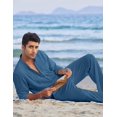 thumbnail image 5 of COOFANDY Linen Sets For Men 2 Piece Button Down Henley Shirt and Casual Beach Drawstring Waist Pants Summer Fall Outfits, 5 of 11