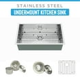 thumbnail image 6 of Blue Ocean 32" 16 Gauge Stainless Steel Undermount Kitchen Sink with FREE Grid and Strainer (KSR105), 6 of 9