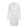 thumbnail image 1 of Diconna Chemise à Manches Longues pour Femmes Col en V Manteau long à Double Boutonnage, 1 of 5