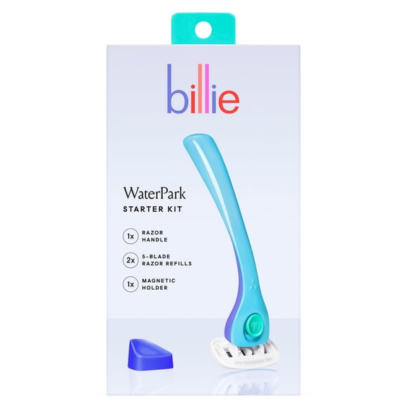 Razor Kit Billie para mujer, 1 mango, 2 x 5 hojas de repuesto y soporte