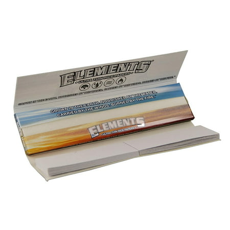 24PK DISPLAY - Elements Rice Rolling Papers w/ Tips - Kingsize