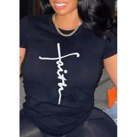 Faith Short Sleeve Top (Black)