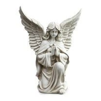 Napco 13.25 In Resin Praying Angel in Kneeling Pose Outdoor Garden Statue