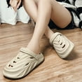 thumbnail image 6 of GPOECD Breathable Indoor Outdoor Clogs for Men Wide Design Soft Sole Comfortable Slippers for Men with Arch Support ZZ01_Beige，43, 6 of 7