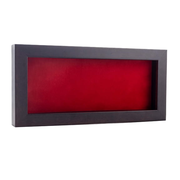 10x20 Shadow Box Frame Brown Walnut Wood | With a 3/4" Usable Display Depth | Includes a Red Real