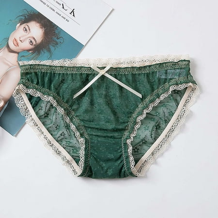 

JNGSA Sleep Bras Sheer Bra Women Plus Size Sexy Lace Hollow Bowknot Low Waist Briefs Panties Underwear Everyday Bras
