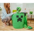 thumbnail image 4 of Minecraft Green Creeper Woven Cotton Rope Hamper Storage Basket, 4 of 6