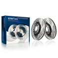 thumbnail image 3 of Detroit Axle - 8pc Brake Kit for 2011 2012 2013 Audi A3 [Base] 12.28" inch Front and 11.10" inch Rear Drilled and Slotted Disc Brake Rotors Ceramic Brakes Pads Replacement, 3 of 8