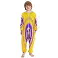 thumbnail image 2 of Vzayyk 4T-14Y Size Aviliable Cozy One-Piece Footless Sleeper Pajama Yellow Purple Spiral, 2 of 8