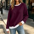 thumbnail image 6 of Chiccall Women's Fleece Crewneck Sweatshirt, Long Sleeve Loose Fit Pullover Casual Tops for Women, 6 of 9