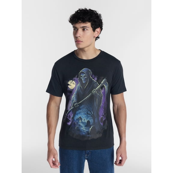 Halloween Men's Grim Reaper Graphic Tee from Way to Celebrate, Sizes XS-4XLT