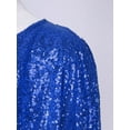 thumbnail image 6 of iiniim Women's Sequin Bolero Jacket Long Sleeve Open Front Glitter Cardigan for Cocktail Party Dress Royal Blue S, 6 of 7