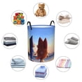 thumbnail image 5 of Saiise Bluey Print Laundry Basket Circular Laundry Hamper with Handles Waterproof Dirty Clothes Storage Basket for Bedroom Bathroom Dorm Living Room-Small, 5 of 7