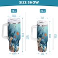 thumbnail image 3 of Ryvnso 40 oz Tumbler with Handle and Straw Insulated Stainless Steel Travel Mug with Lid Vintage Turtle Coral, 3 of 9