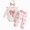 H140-Pink, variant on TOWED22 Infant Newborn Baby Girl Clothes Baby Girl Outfits Long Sleeve Snap Romper Pant Sets with Headband,9-12 M