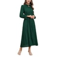 thumbnail image 2 of IWEMEK Long Sleeve Dress for Women Spring Comfort Solid Casual Sundress Boho Beach Fashion Swiss Dot Keyhole Neck Dresses, 2 of 9