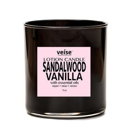 Veise Beauty 2 in 1 Body Lotion Scented Luxury Aromatherapy Candles (Sandalwood &