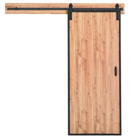 - Erias Home Designs Flush Manufactured Wood Finish Terra Barn Door with Installation Hardware Kit